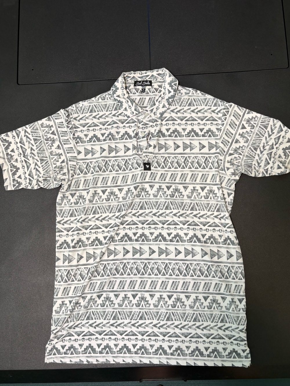 Gray & White Tribal Print Button-Up Top